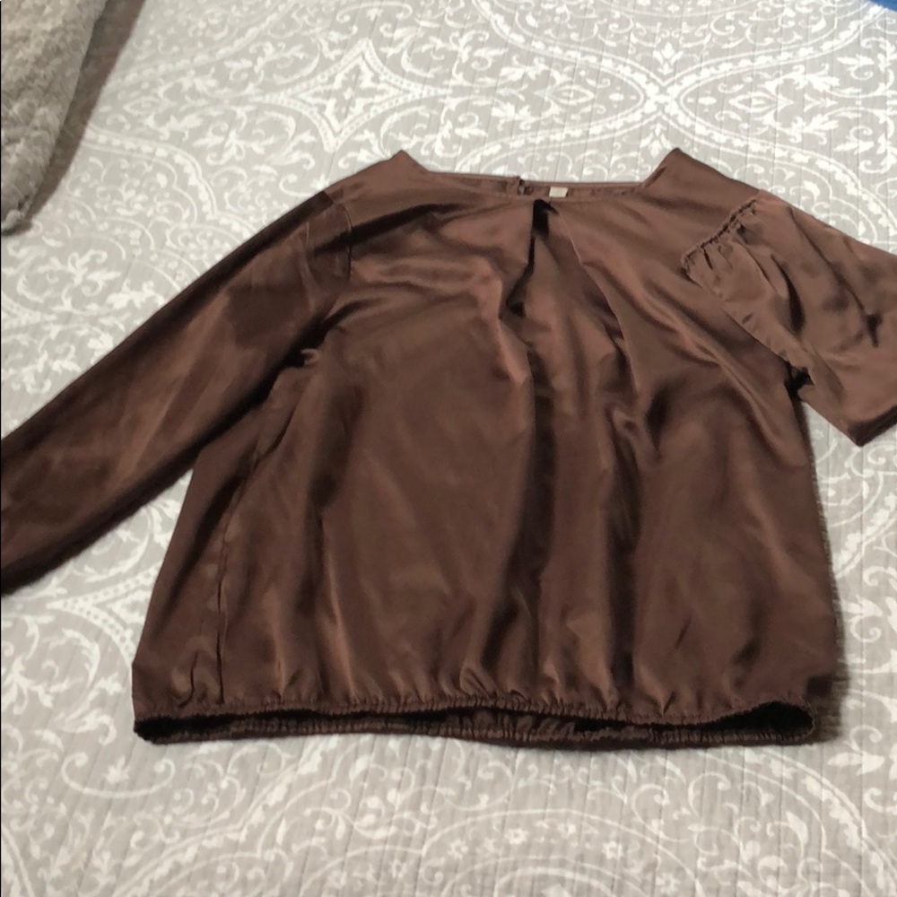 Chocolate brown blouse.
